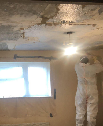 Artex Ceiling Removal Ready for Following Works, before