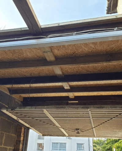 Asbestos Roof Removal & Flat Roof Refit, before
